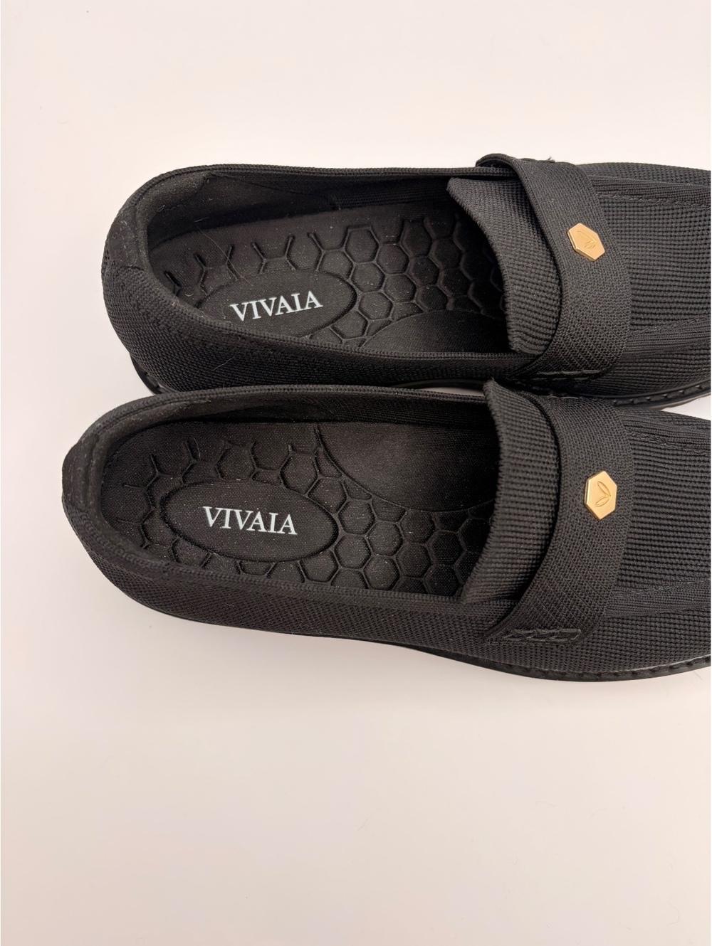 Vivaia Round-Toe Platform Chunky Heel Loafers Francesca Size 7.5 Black Knit - Picture 13 of 16